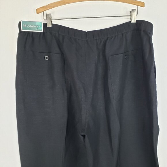 Cubavera Linen Blend Pants Black Drawstring Casual NWT Mens Size XXL - Picture 4 of 7